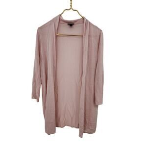J.Jill 188262 Sweater Light Pink Cardigan Medium Petite Thin Crop Sleeve‎
